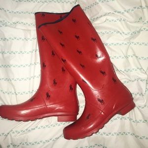 Ralph Lauren red rain boots